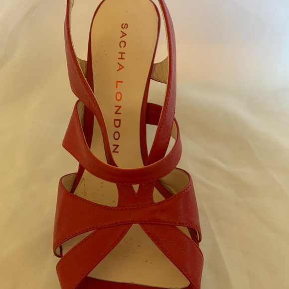 Leather Sacha London red high heels  Size 10 - Picture 5 of 5